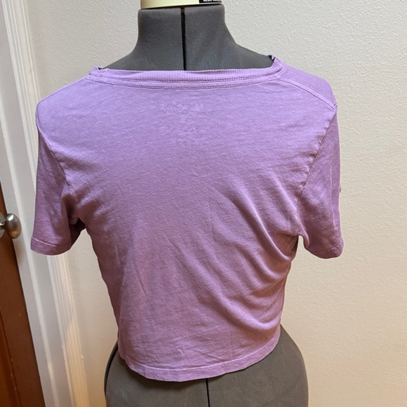 SET Active Lavender Short Sleeve Crop Top - Picture 4 of 5